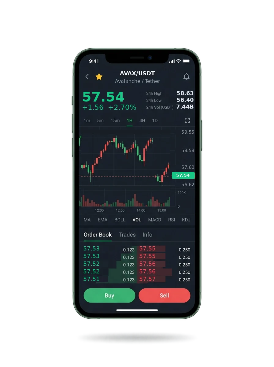 Mobile app screen showing a portfolio summary and a message thread with an account manager